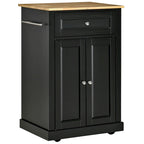 Dessertes de cuisine roulantes blanc/gris/noir avec tiroir, armoire et 2 porte-serviettes, assemblage par 1 personne