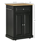 Dessertes de cuisine roulantes blanc/gris/noir avec tiroir, armoire et 2 porte-serviettes, assemblage par 1 personne