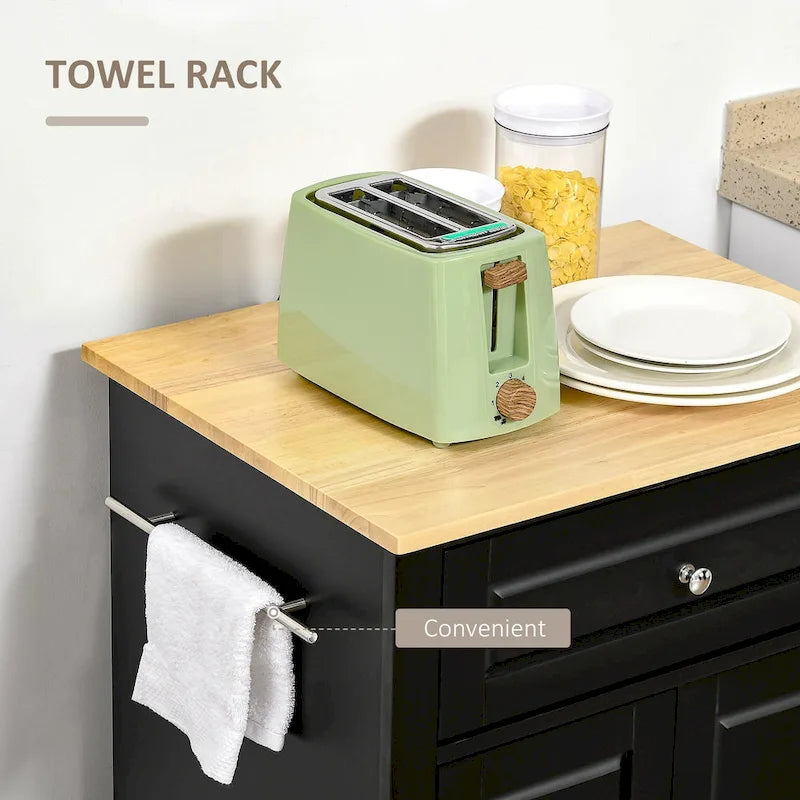 Dessertes de cuisine roulantes blanc/gris/noir avec tiroir, armoire et 2 porte-serviettes, assemblage par 1 personne