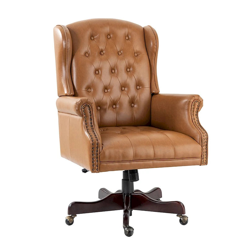 Fauteuil de bureau exécutif pivotant à dossier haut capitonné – Similicuir, 1 personne