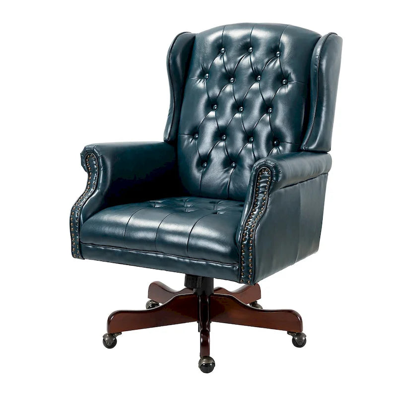Fauteuil de bureau exécutif pivotant à dossier haut capitonné – Similicuir, 1 personne