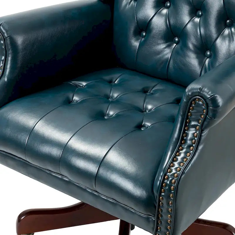 Fauteuil de bureau exécutif pivotant à dossier haut capitonné – Similicuir, 1 personne