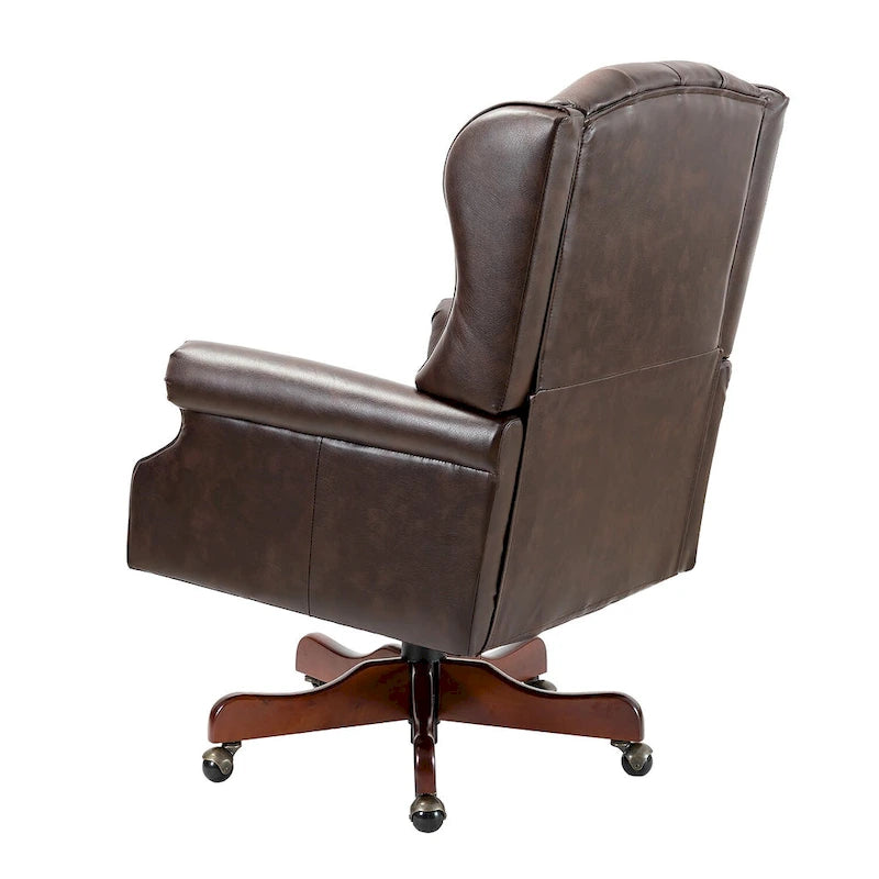 Fauteuil de bureau exécutif pivotant à dossier haut capitonné – Similicuir, 1 personne