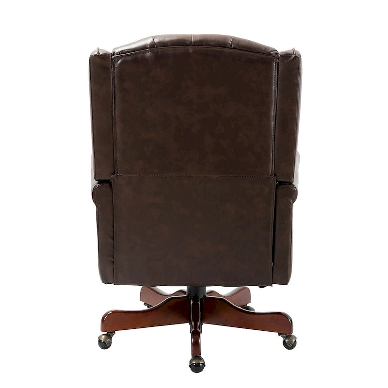 Fauteuil de bureau exécutif pivotant à dossier haut capitonné – Similicuir, 1 personne