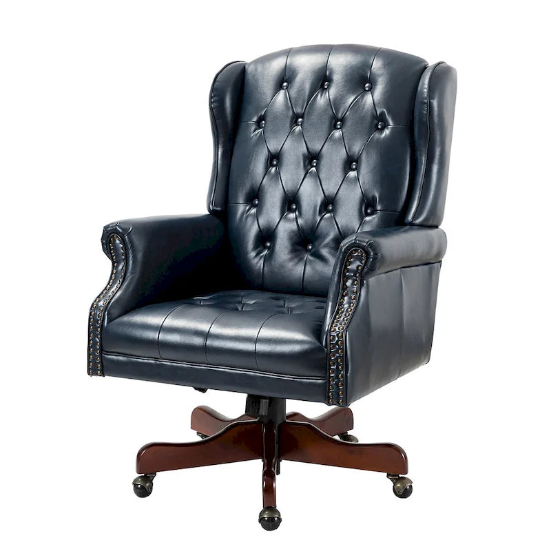 Fauteuil de bureau exécutif pivotant à dossier haut capitonné – Similicuir, 1 personne