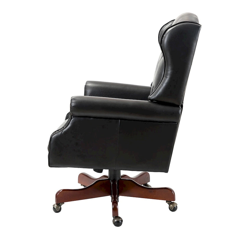 Fauteuil de bureau exécutif pivotant à dossier haut capitonné – Similicuir, 1 personne