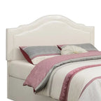 Tête de lit capitonnée Queen Camelback en similicuir crème