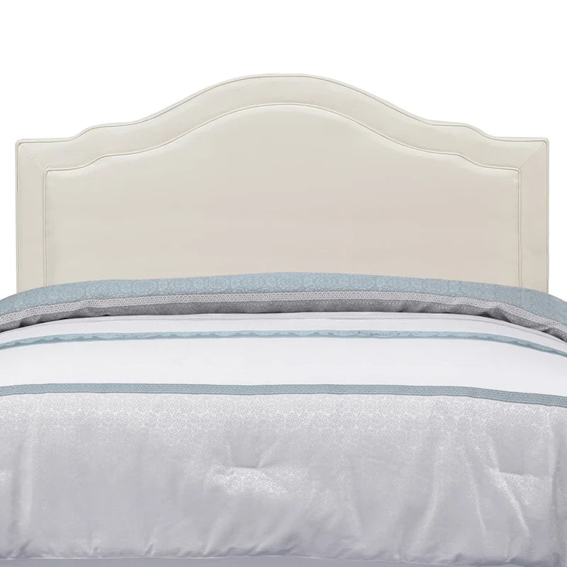 Tête de lit capitonnée Queen Camelback en similicuir crème