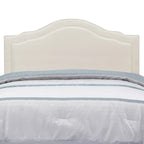 Tête de lit capitonnée Queen Camelback en similicuir crème