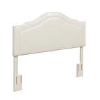 Tête de lit capitonnée Queen Camelback en similicuir crème