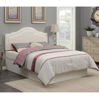 Tête de lit capitonnée Queen Camelback en similicuir crème