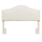 Tête de lit capitonnée Queen Camelback en similicuir crème