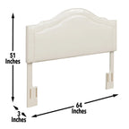Tête de lit capitonnée Queen Camelback en similicuir crème