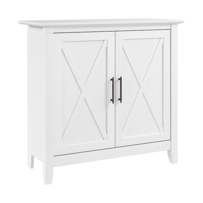 Meuble de rangement 2 portes style ferme Cape Cod Gris / Gris lavé / Chêne blanc pur avec accents en X, à usage unique