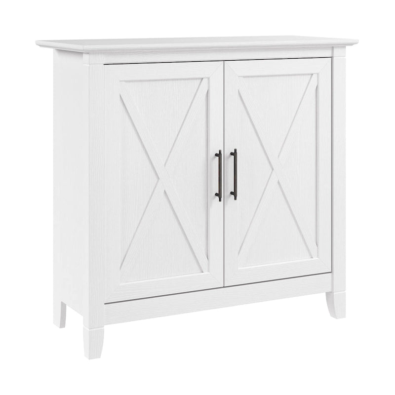 Meuble de rangement 2 portes style ferme Cape Cod Gris / Gris lavé / Chêne blanc pur avec accents en X, à usage unique