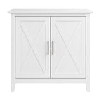 Meuble de rangement 2 portes style ferme Cape Cod Gris / Gris lavé / Chêne blanc pur avec accents en X, à usage unique