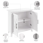 Meuble de rangement 2 portes style ferme Cape Cod Gris / Gris lavé / Chêne blanc pur avec accents en X, à usage unique