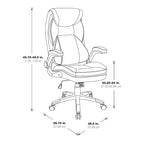 Fauteuil de bureau de direction en cuir reconstitué taupe / noir / anthracite, simple