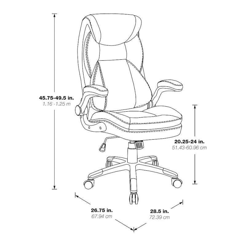 Fauteuil de bureau de direction en cuir reconstitué taupe / noir / anthracite, simple