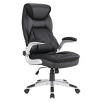 Fauteuil de bureau de direction en cuir reconstitué taupe / noir / anthracite, simple