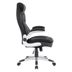 Fauteuil de bureau de direction en cuir reconstitué taupe / noir / anthracite, simple
