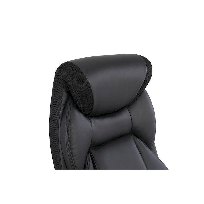 Fauteuil de bureau de direction en cuir reconstitué taupe / noir / anthracite, simple