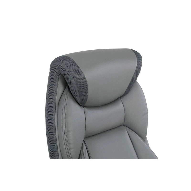 Fauteuil de bureau de direction en cuir reconstitué taupe / noir / anthracite, simple