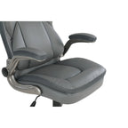 Fauteuil de bureau de direction en cuir reconstitué taupe / noir / anthracite, simple