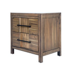 Table de chevet transitionnelle à 2 tiroirs Espresso / Gris / Chêne clair / Blanc, 1 personne