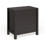 Table de chevet transitionnelle à 2 tiroirs Espresso / Gris / Chêne clair / Blanc, 1 personne