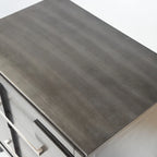 Table de chevet transitionnelle à 2 tiroirs Espresso / Gris / Chêne clair / Blanc, 1 personne