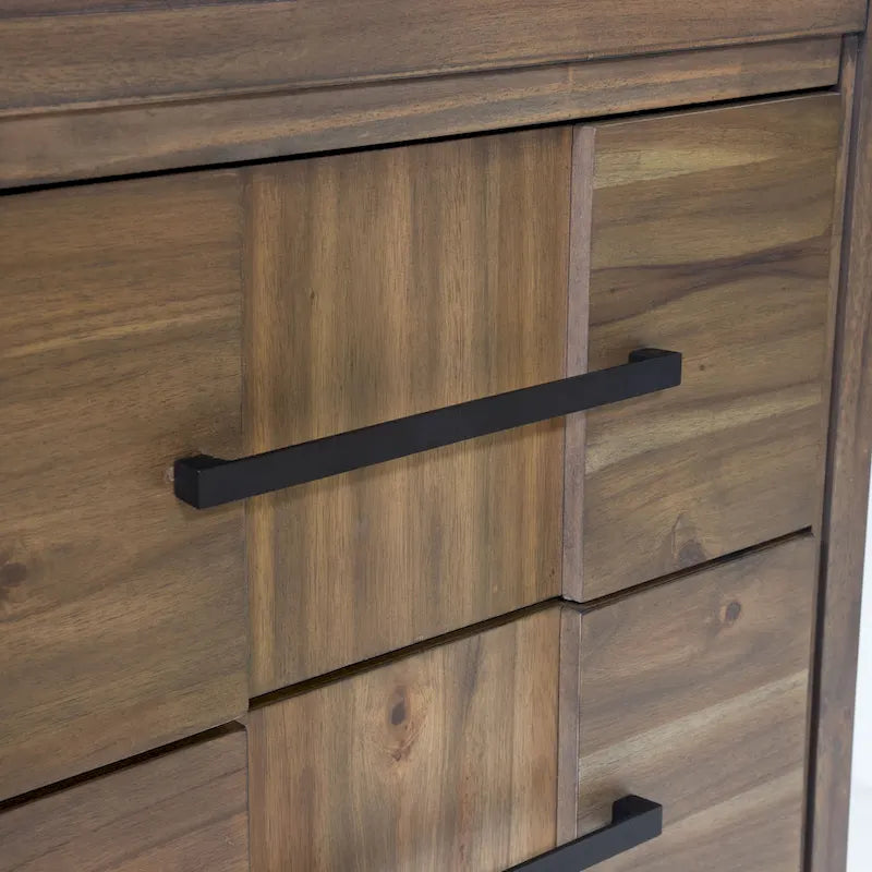 Table de chevet transitionnelle à 2 tiroirs Espresso / Gris / Chêne clair / Blanc, 1 personne