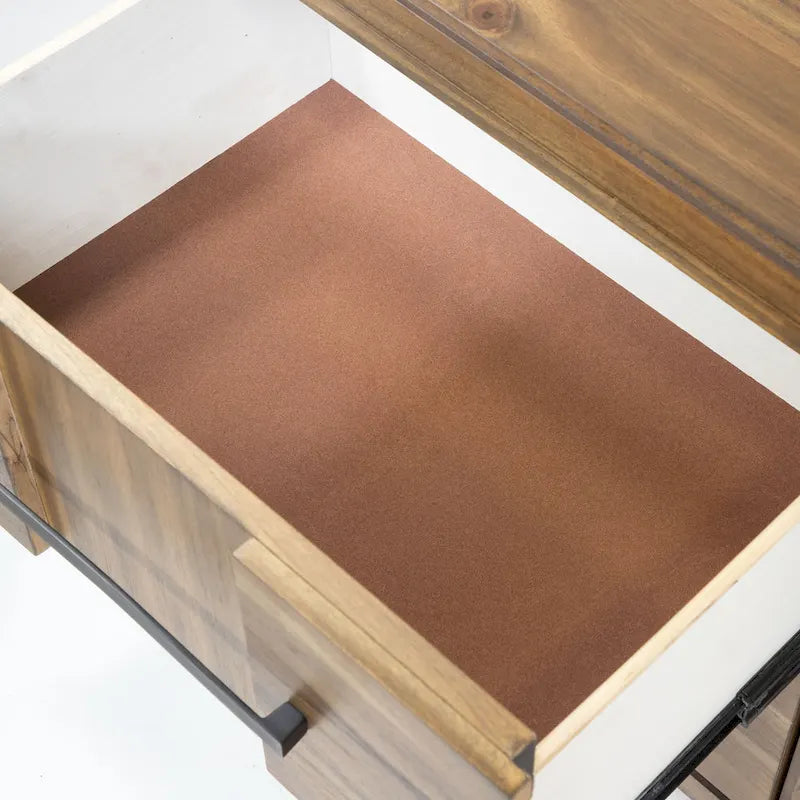 Table de chevet transitionnelle à 2 tiroirs Espresso / Gris / Chêne clair / Blanc, 1 personne