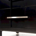 Table de chevet transitionnelle à 2 tiroirs Espresso / Gris / Chêne clair / Blanc, 1 personne
