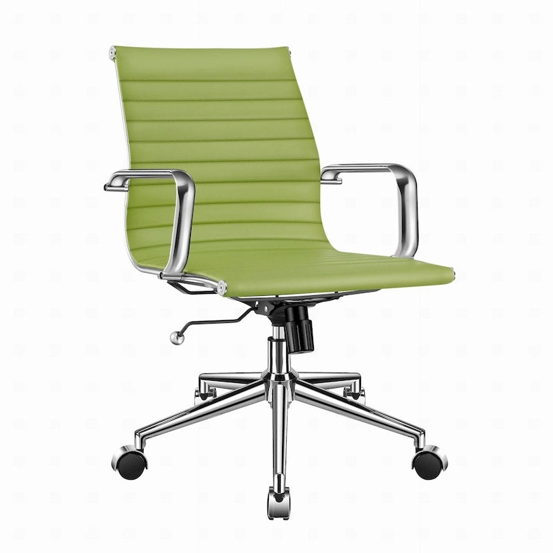 Chaise de bureau pivotante côtelée gris/blanc/noir/vert/marron avec accoudoirs, individuelle