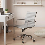 Chaise de bureau pivotante côtelée gris/blanc/noir/vert/marron avec accoudoirs, individuelle