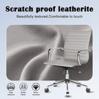 Chaise de bureau pivotante côtelée gris/blanc/noir/vert/marron avec accoudoirs, individuelle