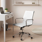 Chaise de bureau pivotante côtelée gris/blanc/noir/vert/marron avec accoudoirs, individuelle