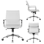 Chaise de bureau pivotante côtelée gris/blanc/noir/vert/marron avec accoudoirs, individuelle