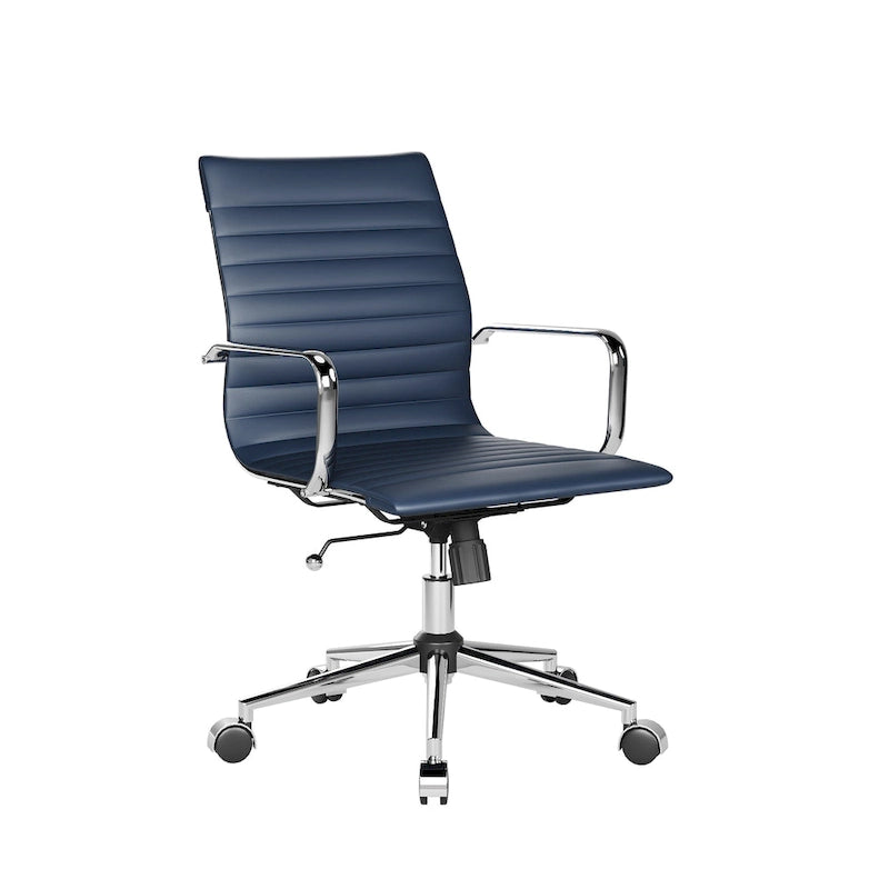 Chaise de bureau pivotante côtelée gris/blanc/noir/vert/marron avec accoudoirs, individuelle