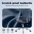 Chaise de bureau pivotante côtelée gris/blanc/noir/vert/marron avec accoudoirs, individuelle