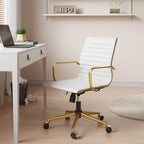 Chaise de bureau pivotante côtelée gris/blanc/noir/vert/marron avec accoudoirs, individuelle