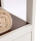 Meuble de rangement 2 portes blanc et marron