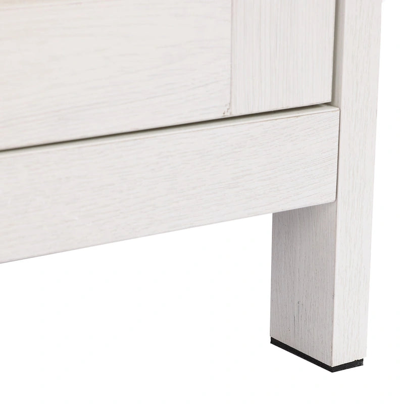 Meuble de rangement 2 portes blanc et marron