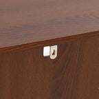 Meuble de rangement 2 portes blanc et marron