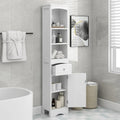 Meuble de rangement de salle de bain blanc peint avec tiroir et étagère réglable