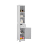 Meuble de rangement de salle de bain blanc peint avec tiroir et étagère réglable