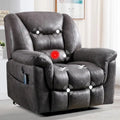 Fauteuil releveur électrique inclinable monoplace gris/brun avec chauffage et massage