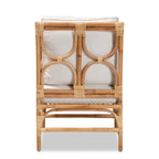 Fauteuil en rotin blanc et marron naturel, style bohème, une place