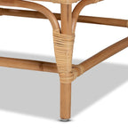 Fauteuil en rotin blanc et marron naturel, style bohème, une place